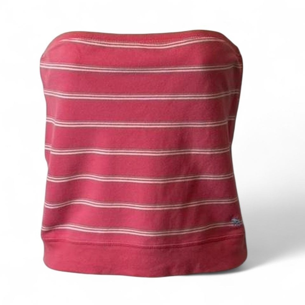 Rare Vintage Y2K Abercrombie Pink Striped Tube Top With Moose Logo, Women's Sz M